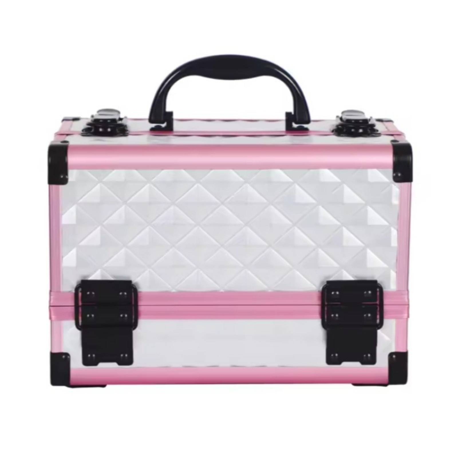Fashion Backpack Women - กล่องจัดระเบียบเครื่องสำอาง แข็งแรงทนทาน พร้อมกระจกในตัว กล่องใส่เครื่องสำอางแบบพกพา พร้อมถาดเลื่อนได้ กันลื่น