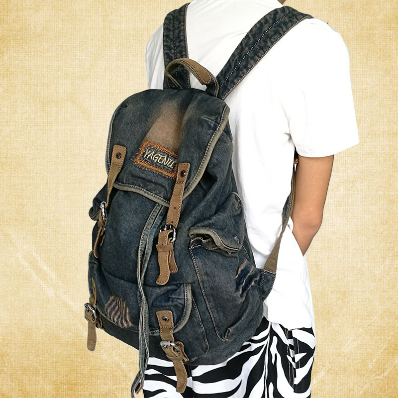 กระเป๋าสะพายหลังสไตล์เรโทร ทำจ - Canvas Backpack Casual บทวิจารณ์และราคา