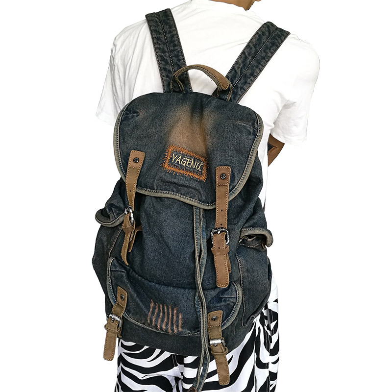 กระเป๋าสะพายหลังสไตล์เรโทร ทำจ - Canvas Backpack Casual บทวิจารณ์และราคา
