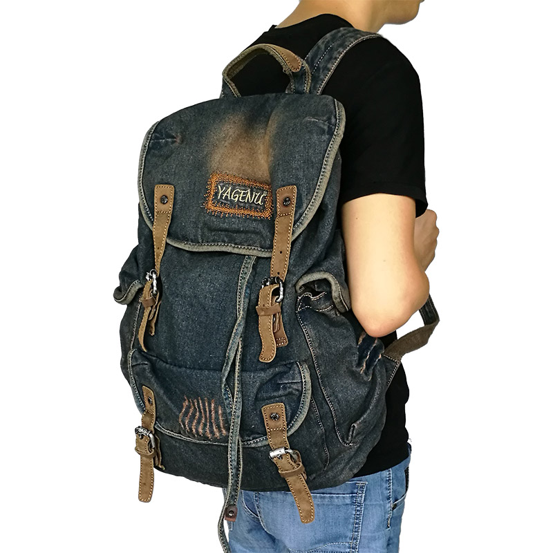 กระเป๋าสะพายหลังสไตล์เรโทร ทำจ - Canvas Backpack Casual บทวิจารณ์และราคา