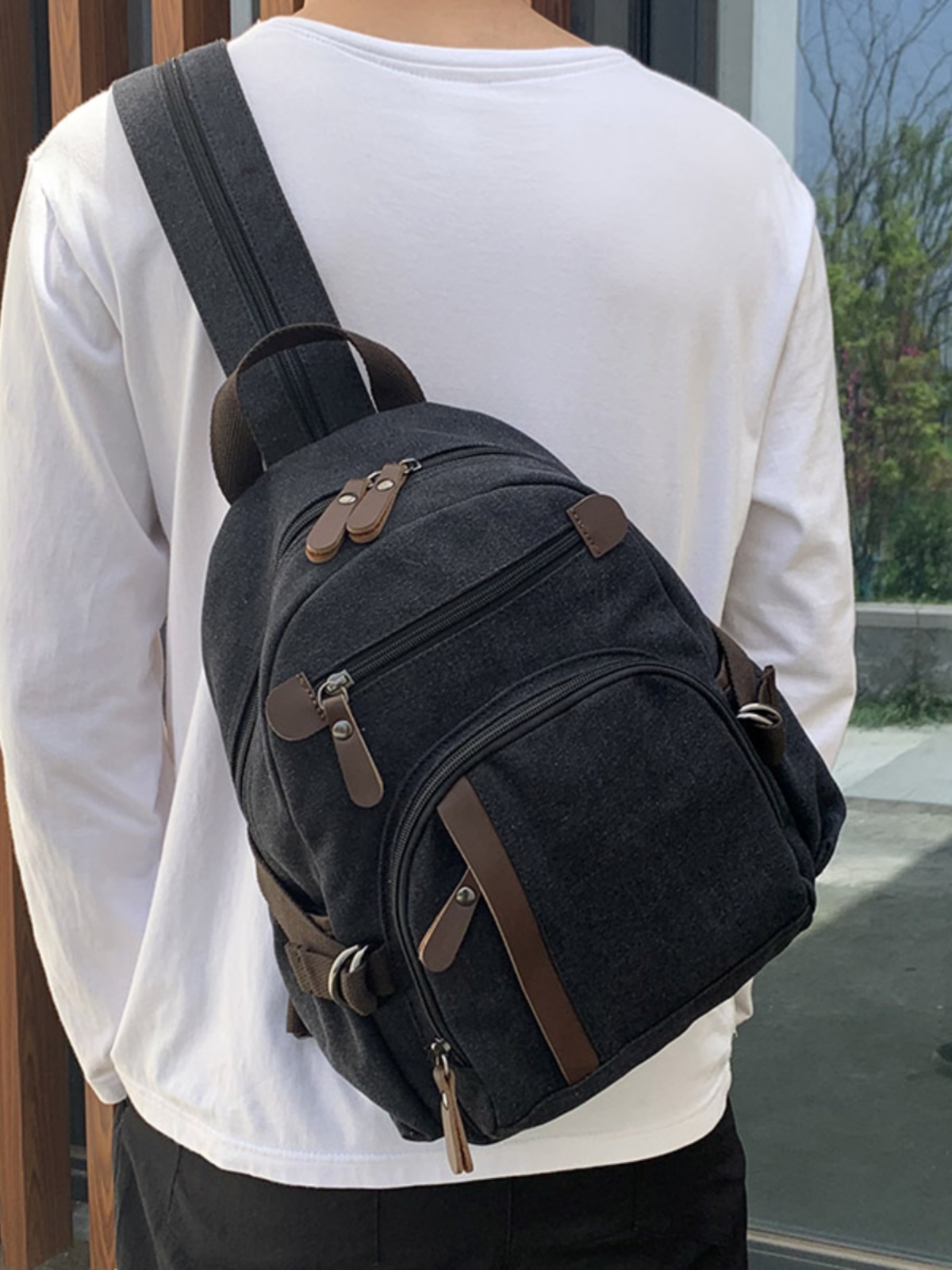 กระเป๋าเป้ผ้าแคนวาสขนาดเล็ก กร - Canvas Backpack Casual บทวิจารณ์และราคา